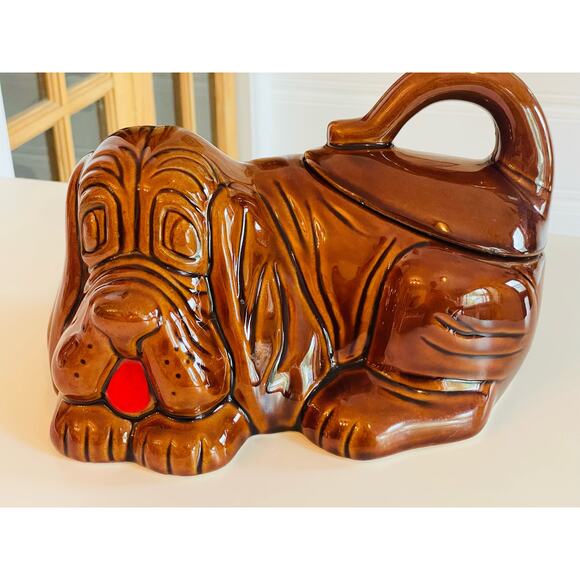 Vintage Ceramic Hound Dog Cookie Jar 10” - Picture 1 of 8